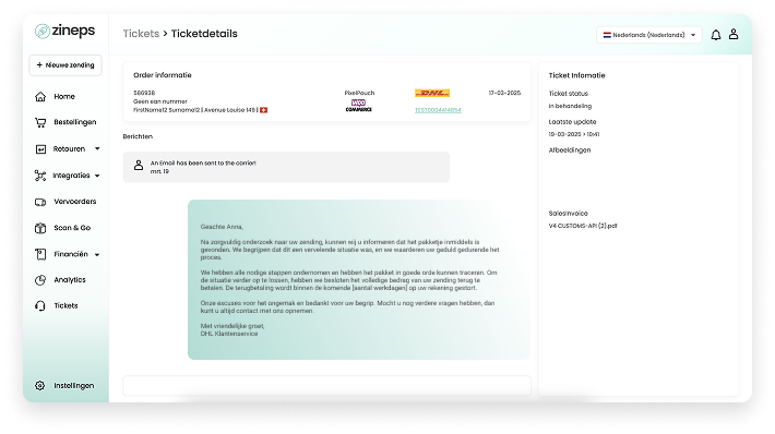 Directe reacties van vervoerders